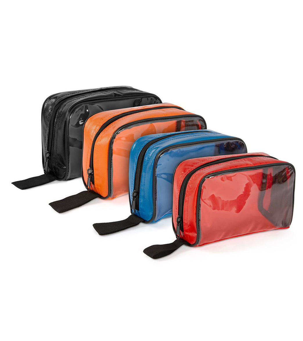 LINE2Design Color Coded First Aid Medical Kit Water Resistant Accessory Pouches, Zippered Bag with Transparent Window Set of 4
