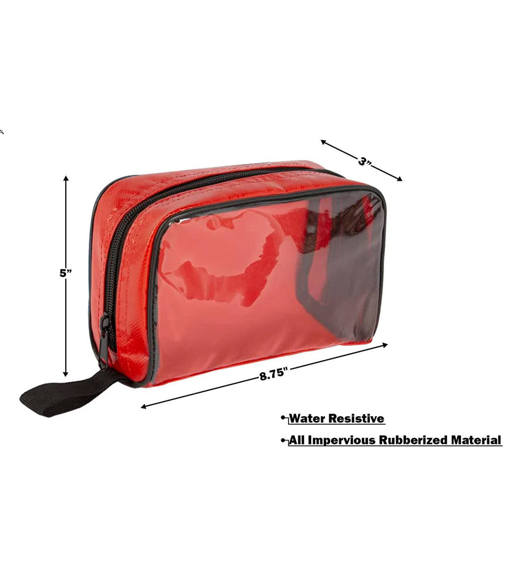 LINE2Design Color Coded First Aid Medical Kit Water Resistant Accessory Pouches, Zippered Bag with Transparent Window Set of 4