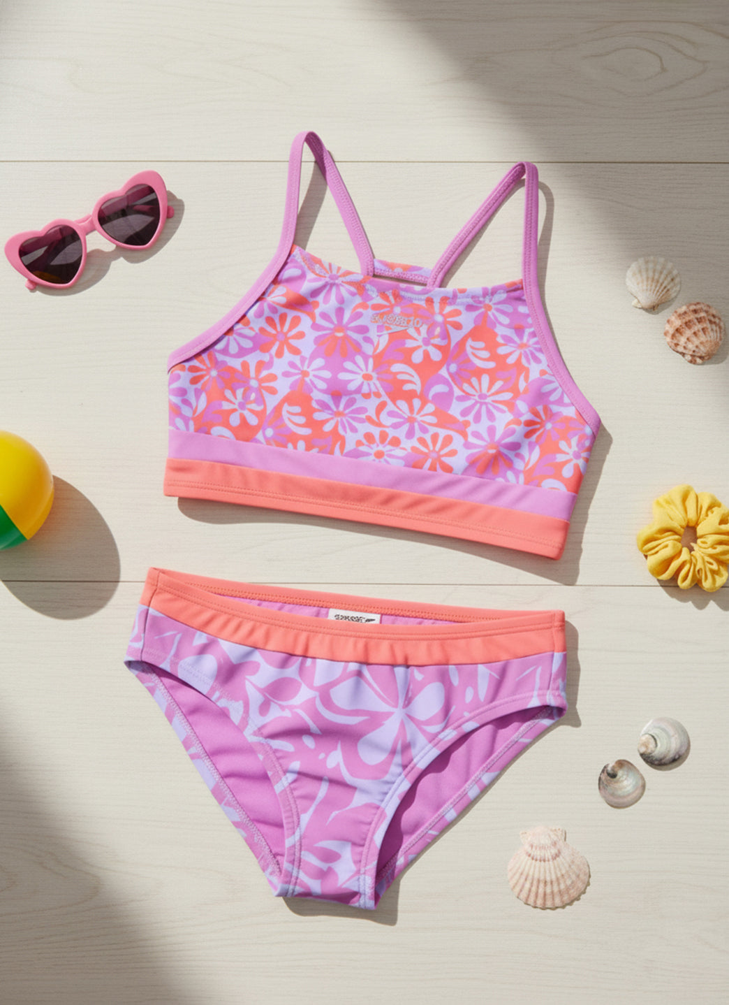 Speedo Girls' Printed Bikini Swimsuit Set (Little Kid, Big Kid)