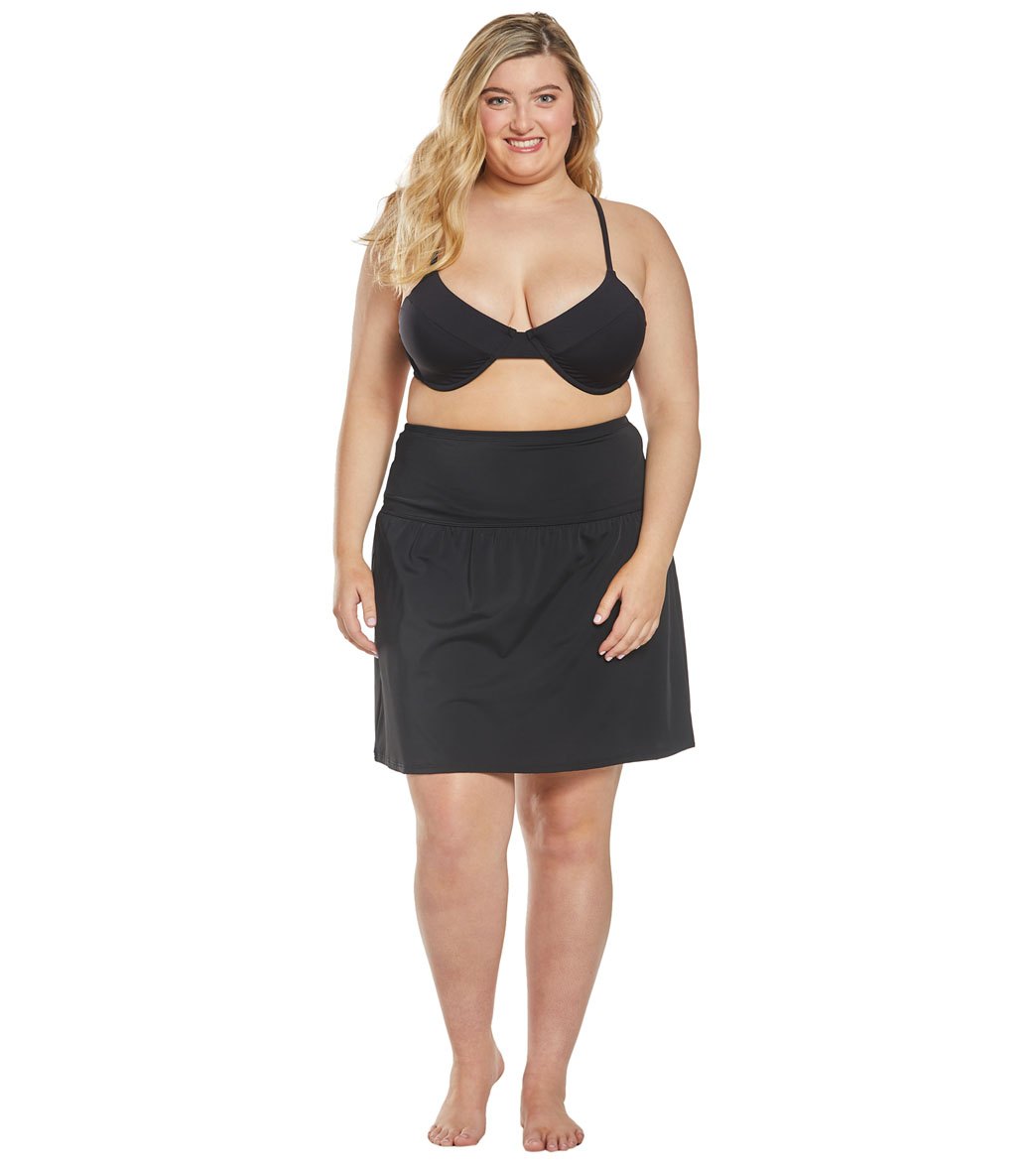 Sporti Plus Size Aurora Ultra High Waisted Tummy Control Swim Skirt