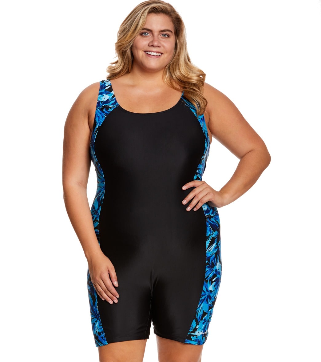 Waterpro Women's Plus Size Tropics Splice Unitard
