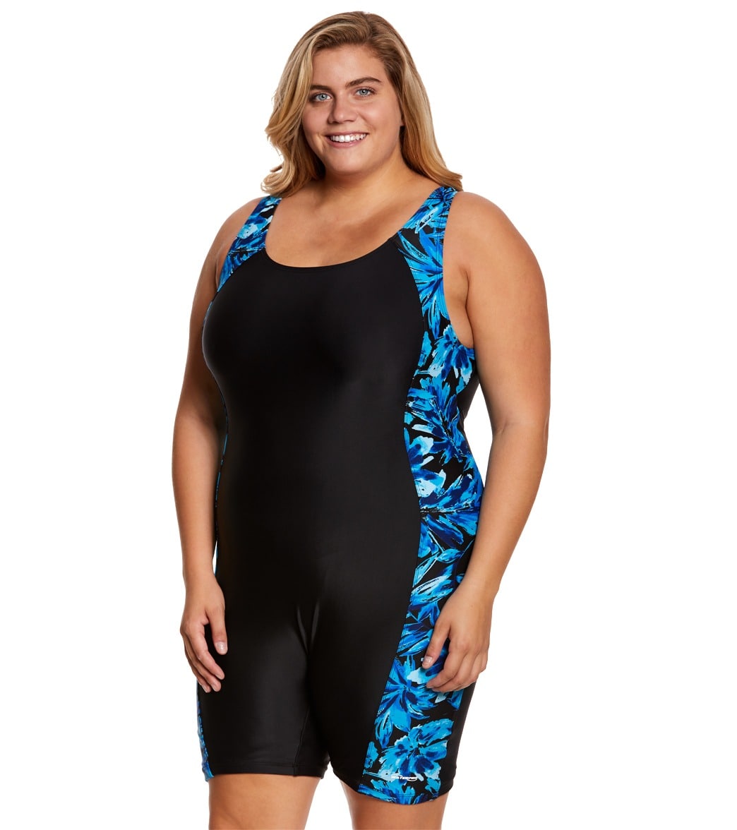 Waterpro Women's Plus Size Tropics Splice Unitard