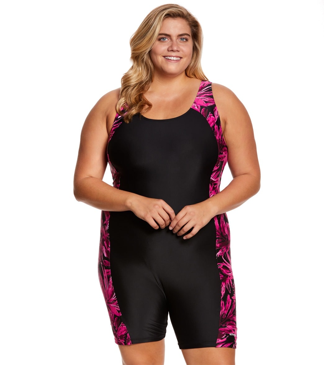 Waterpro Women's Plus Size Tropics Splice Unitard
