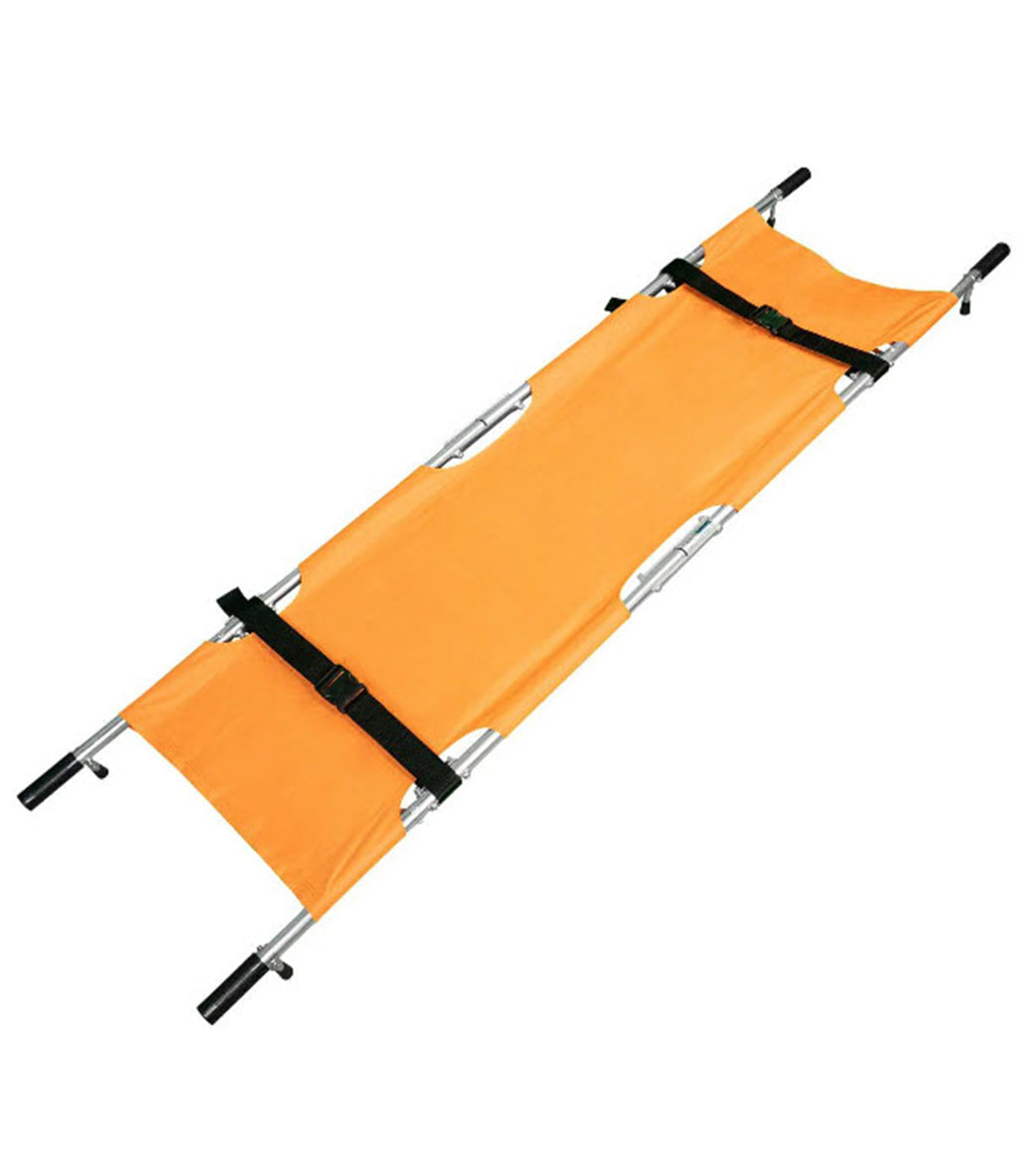LINE2Design EMS Portable Stretcher Emergency Foldaway Medical Flat Four Steel Bars Stretchers with Grip Handles & Zippered Carrying Case
