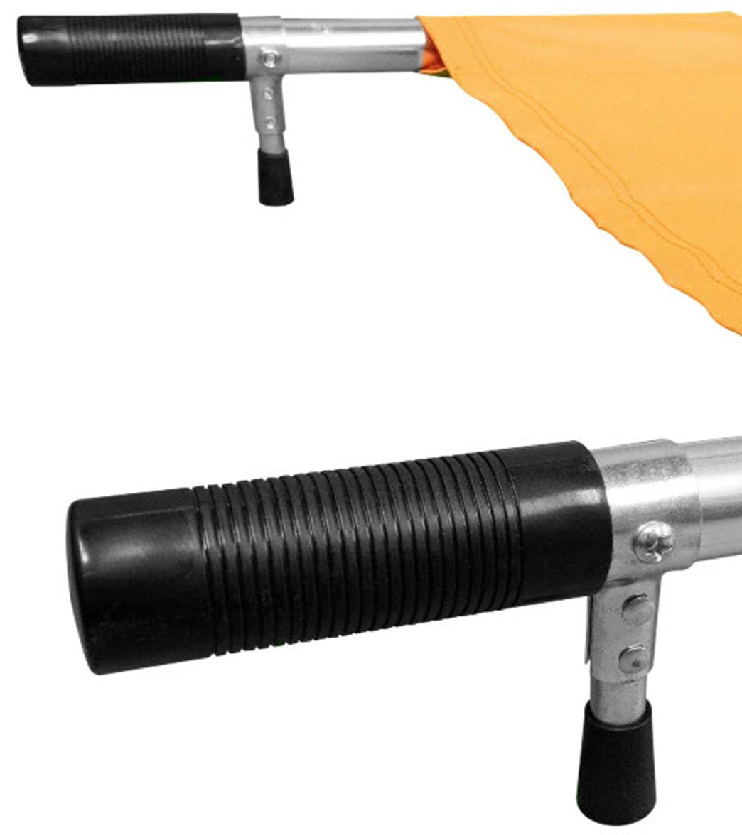 LINE2Design EMS Portable Stretcher Emergency Foldaway Medical Flat Four Steel Bars Stretchers with Grip Handles & Zippered Carrying Case