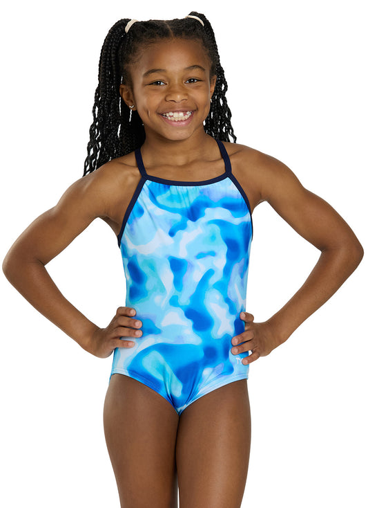 TYR Girls' Print Addy Diamondfit Durafast Elite One Piece Swimsuit (Little Kid, Big Kid)