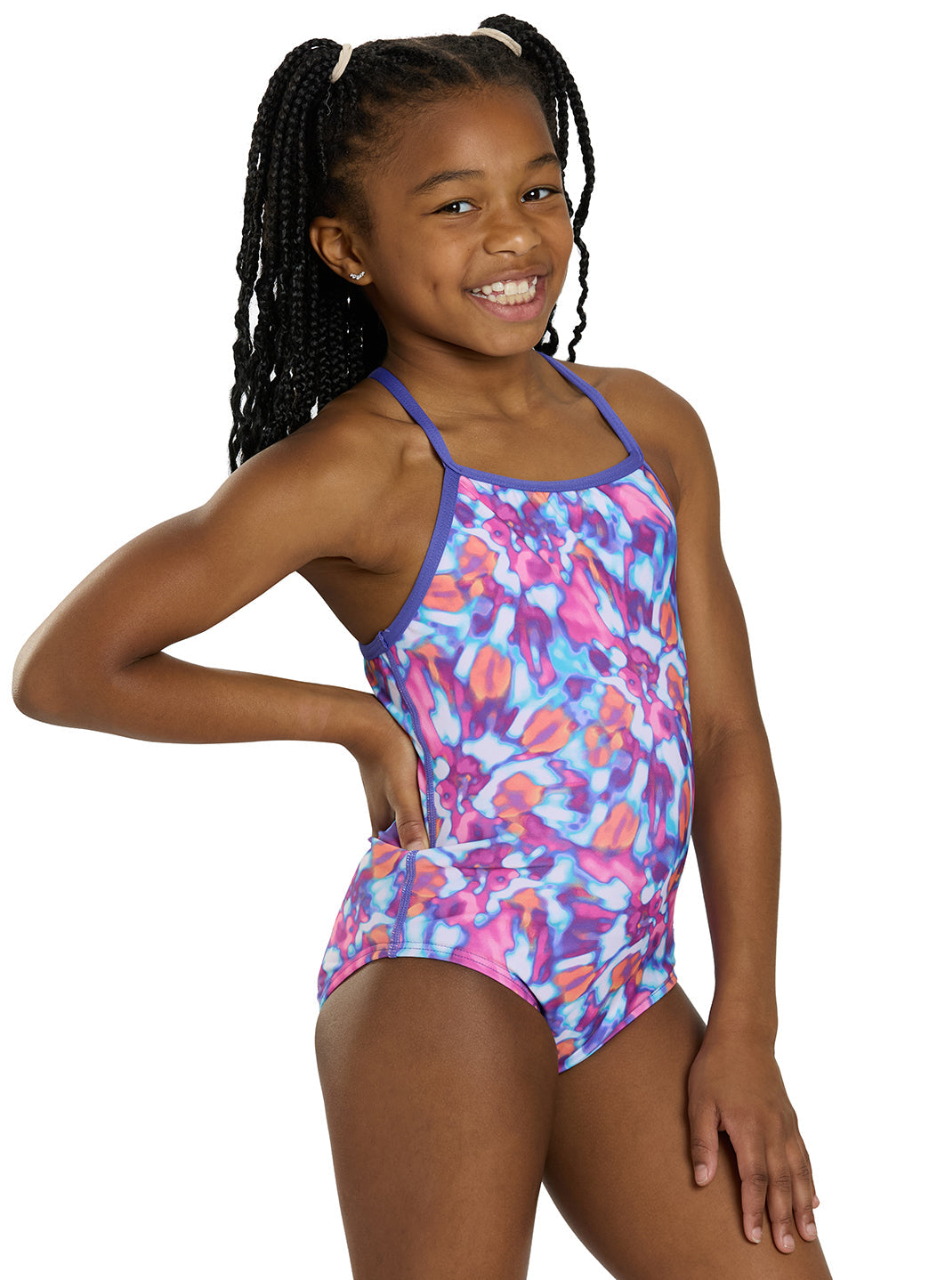 TYR Girl's Print Addy Diamondfit Durafast Elite One Piece Swimsuit (Little Kid, Big Kid)