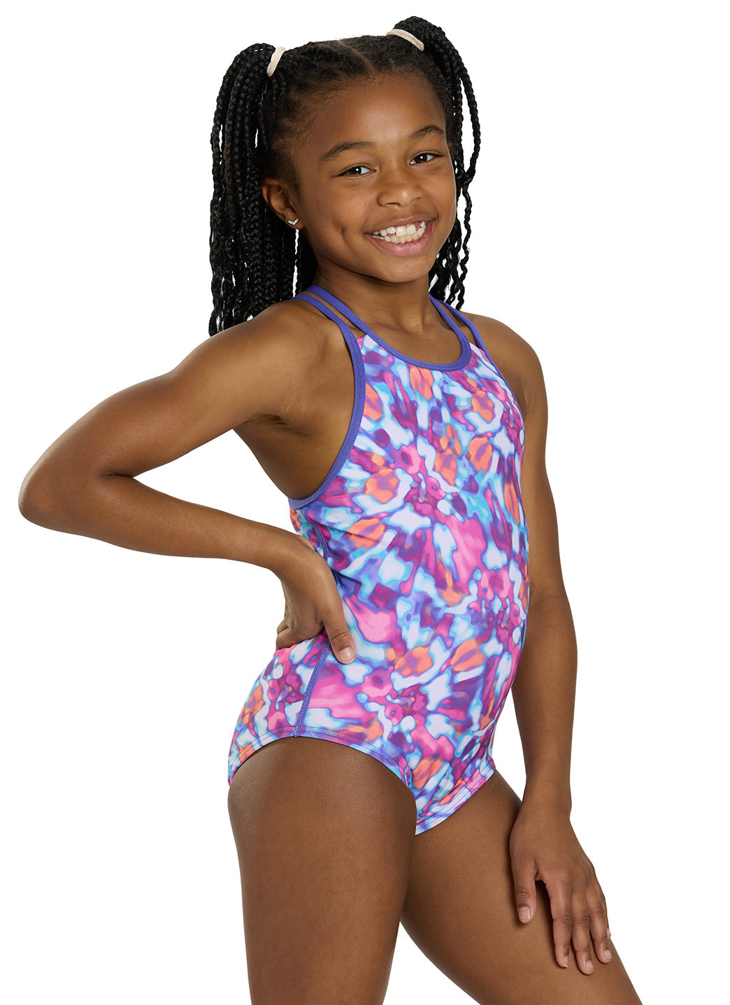 TYR Girls' Print Oliviafit Durafast Elite One Piece Swimsuit (Little Kid, Big Kid)