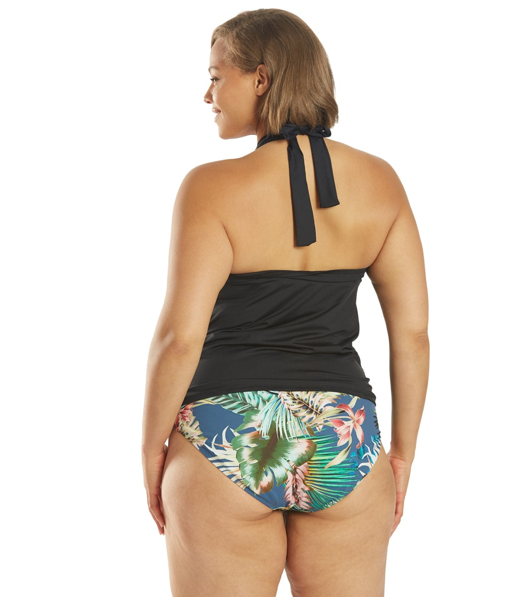 La Blanca Plus Size Island Goddess Halter Tankini Top