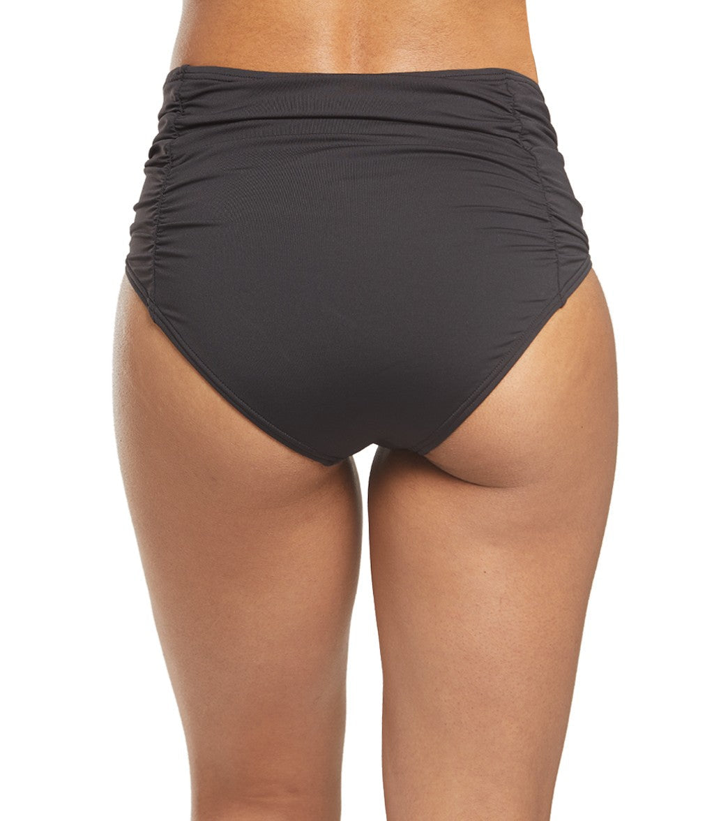 Tommy Bahama Pearl Solids Shirred High Waisted Bikini Bottom