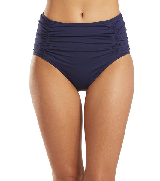 Tommy Bahama Pearl Solids Shirred High Waisted Bikini Bottom