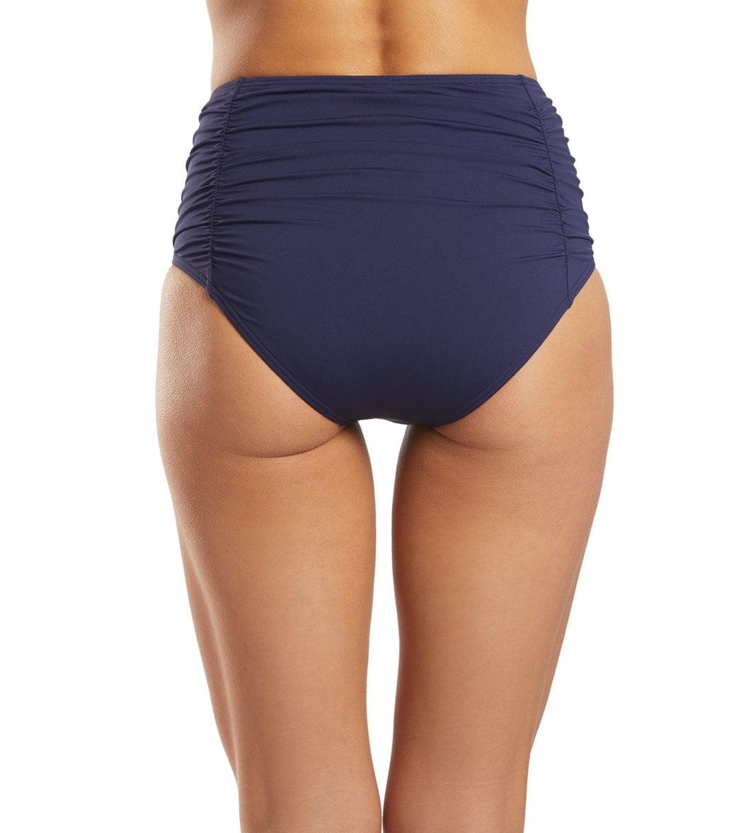Tommy Bahama Pearl Solids Shirred High Waisted Bikini Bottom