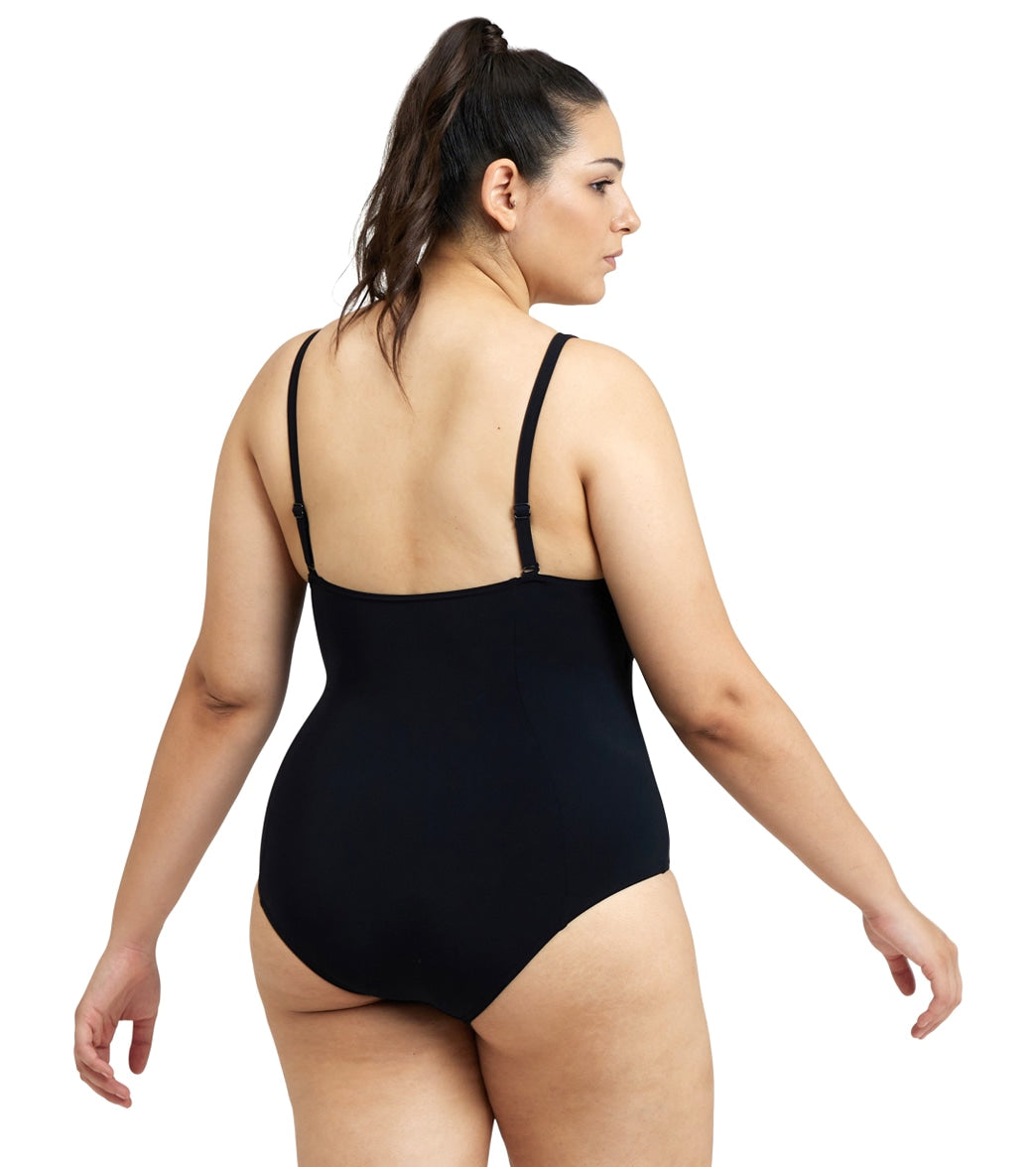 Arena Women's Plus Size Isabel Light Cross Back One Piece Swimsuit