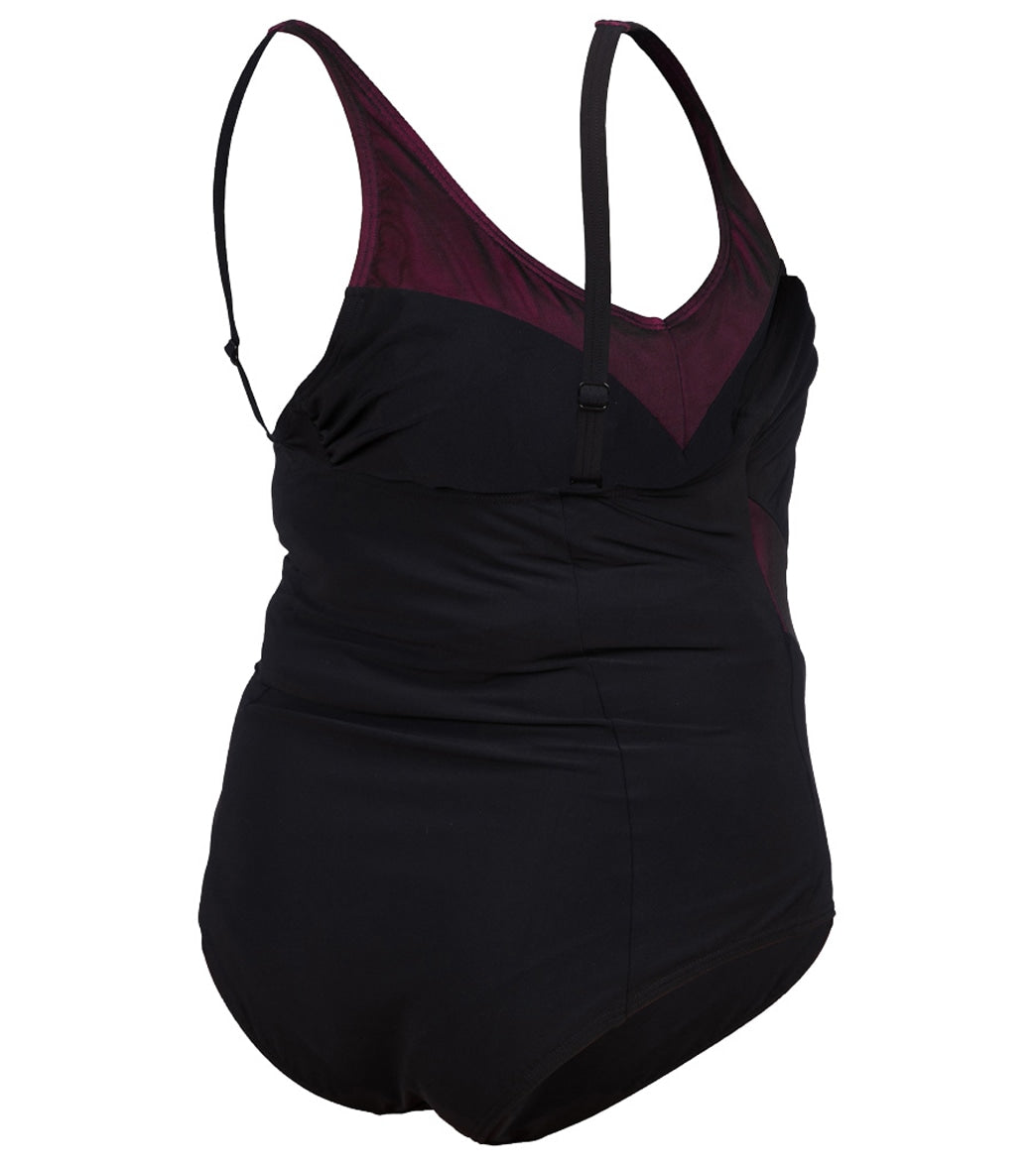 Arena Women's Plus Size Isabel Light Cross Back One Piece Swimsuit