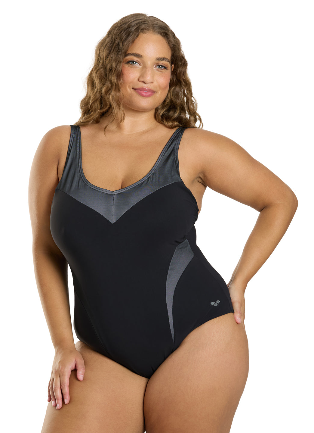 Arena Women's Plus Size Isabel Light Cross Back One Piece Swimsuit