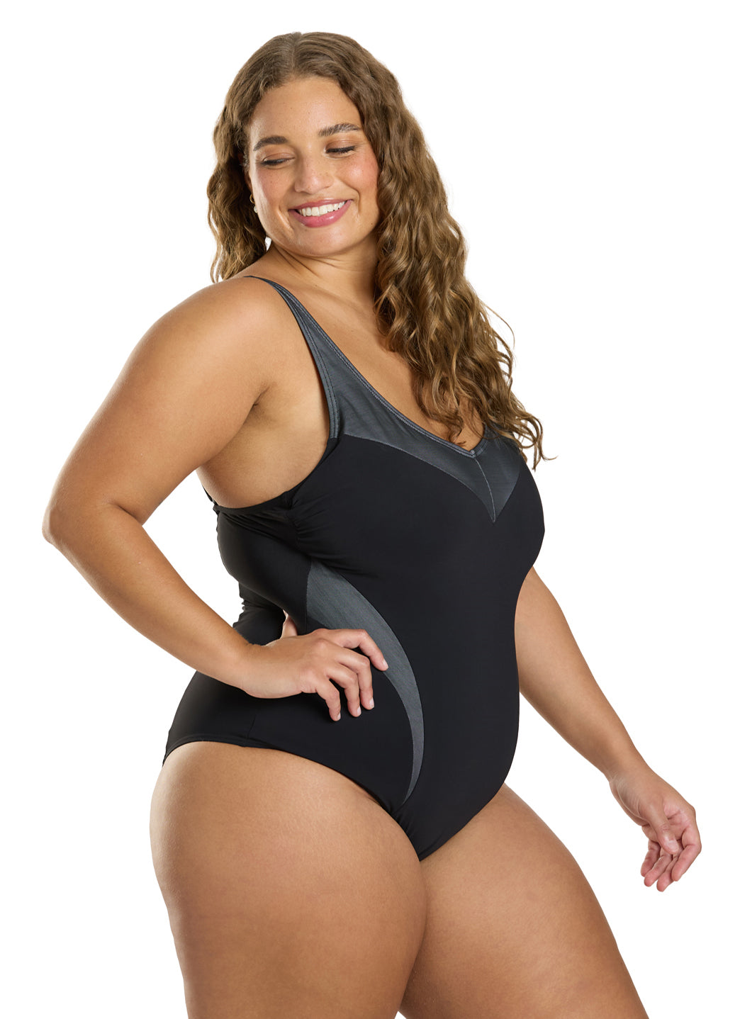 Arena Women's Plus Size Isabel Light Cross Back One Piece Swimsuit