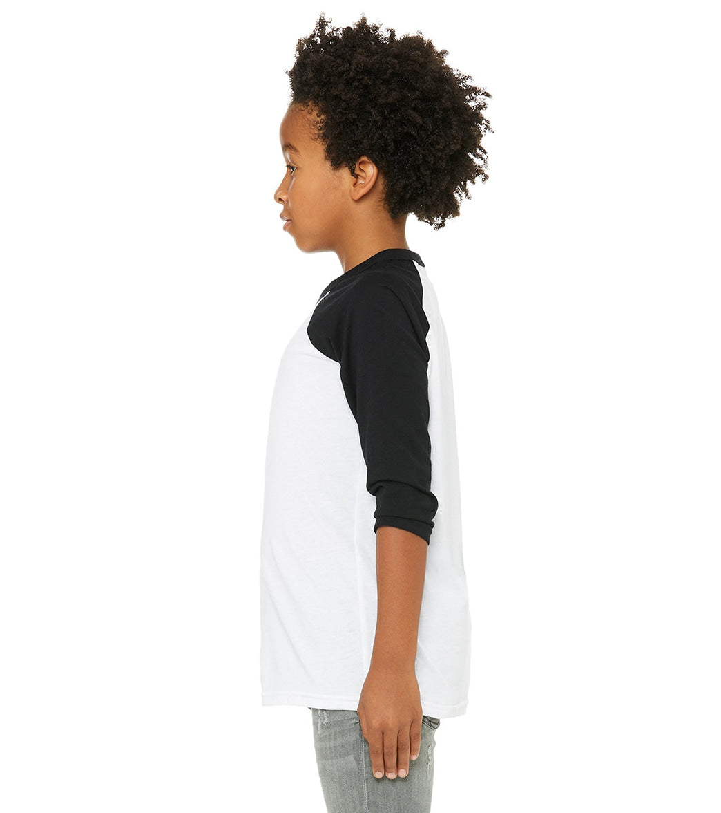 Bella + Canvas Youth 3/4-Sleeve Baseball T-Shirt