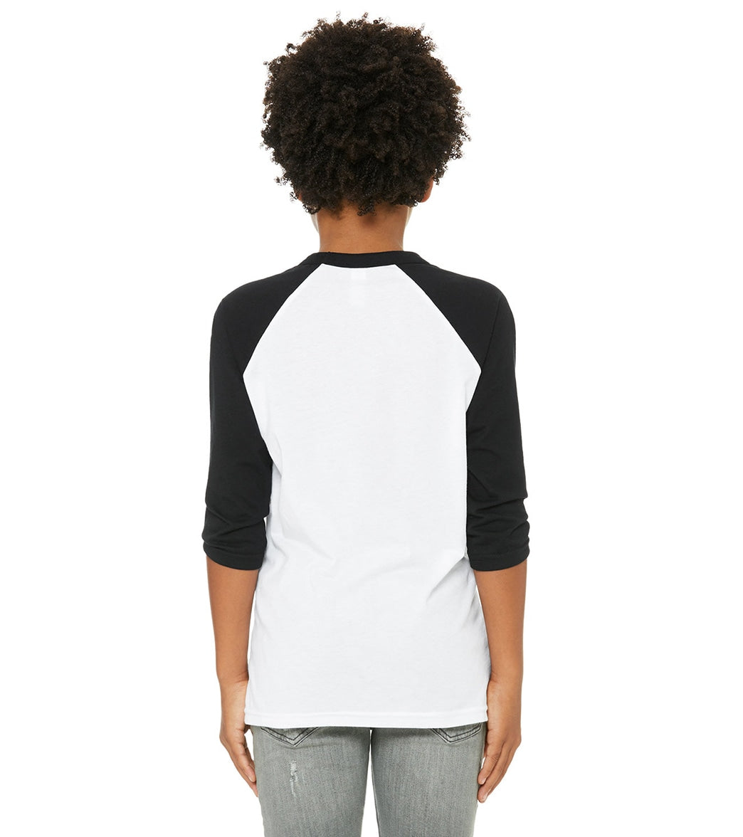 Bella + Canvas Youth 3/4-Sleeve Baseball T-Shirt