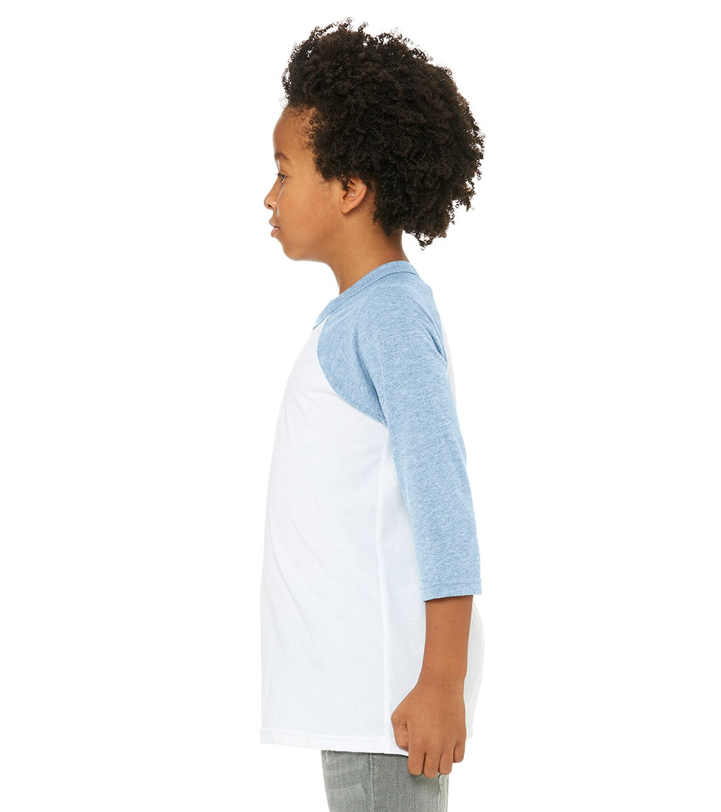 Bella + Canvas Youth 3/4-Sleeve Baseball T-Shirt
