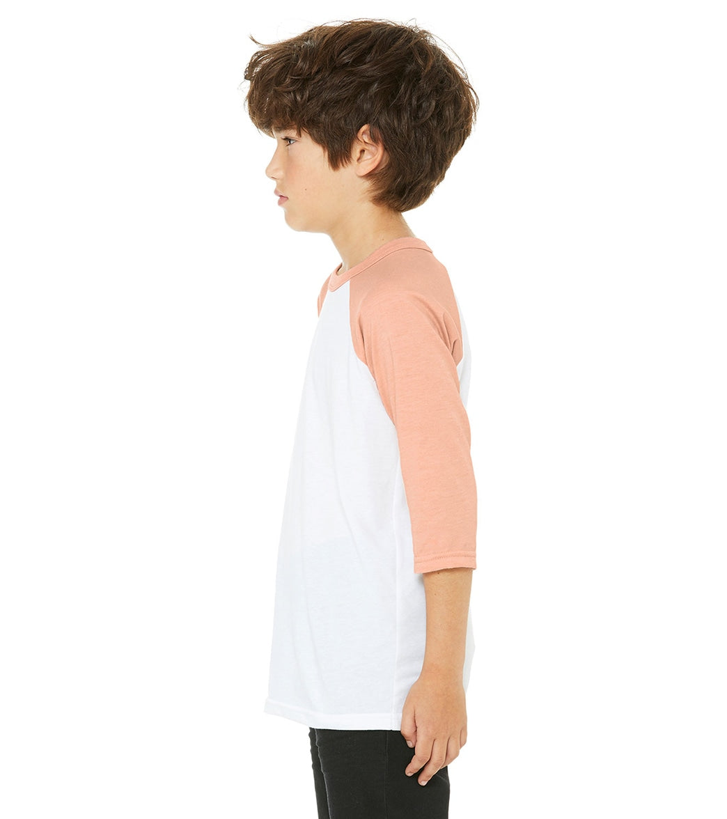 Bella + Canvas Youth 3/4-Sleeve Baseball T-Shirt