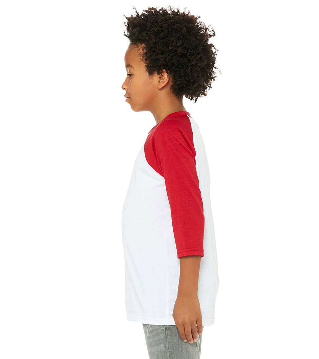 Bella + Canvas Youth 3/4-Sleeve Baseball T-Shirt