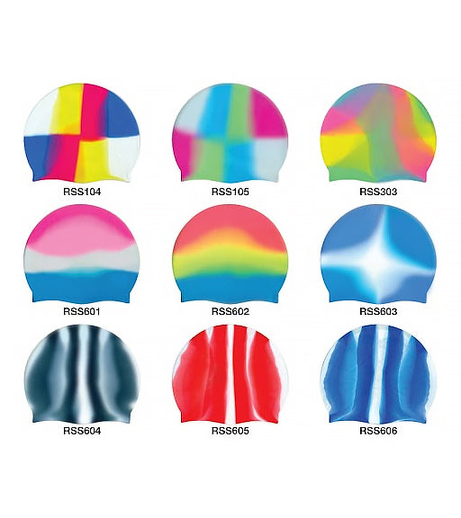 Custom Multicolor Silicone Swim Caps