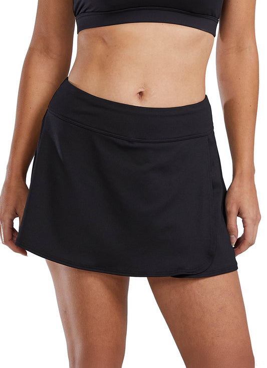 TYR Women's Solid High Wasited Swim Skort