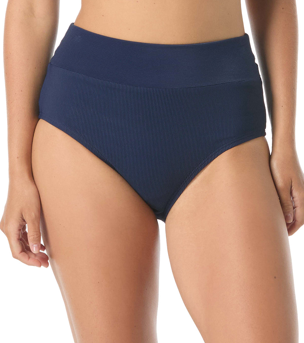 Beach House Women's Paloma Beach Solids Rib Brillance High Waist Bikini Bottm