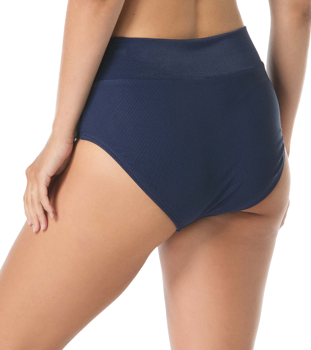 Beach House Women's Paloma Beach Solids Rib Brillance High Waist Bikini Bottm