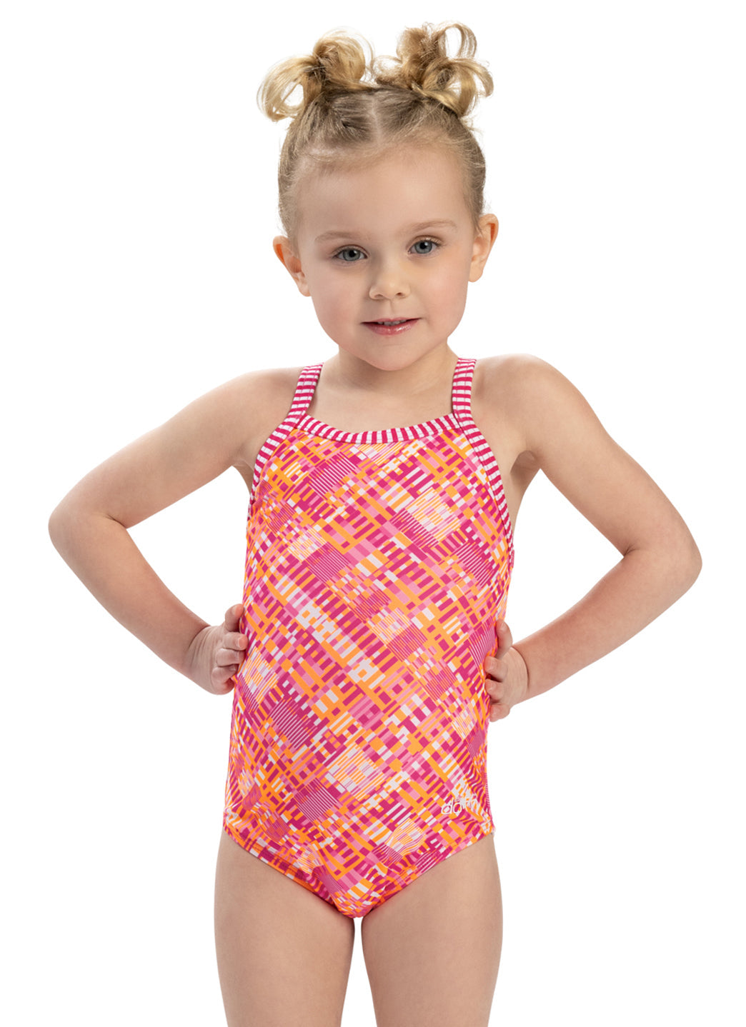 Dolfin Girls' Alphabet Printed One Piece Swimsuit (Toddler, Little Kid)