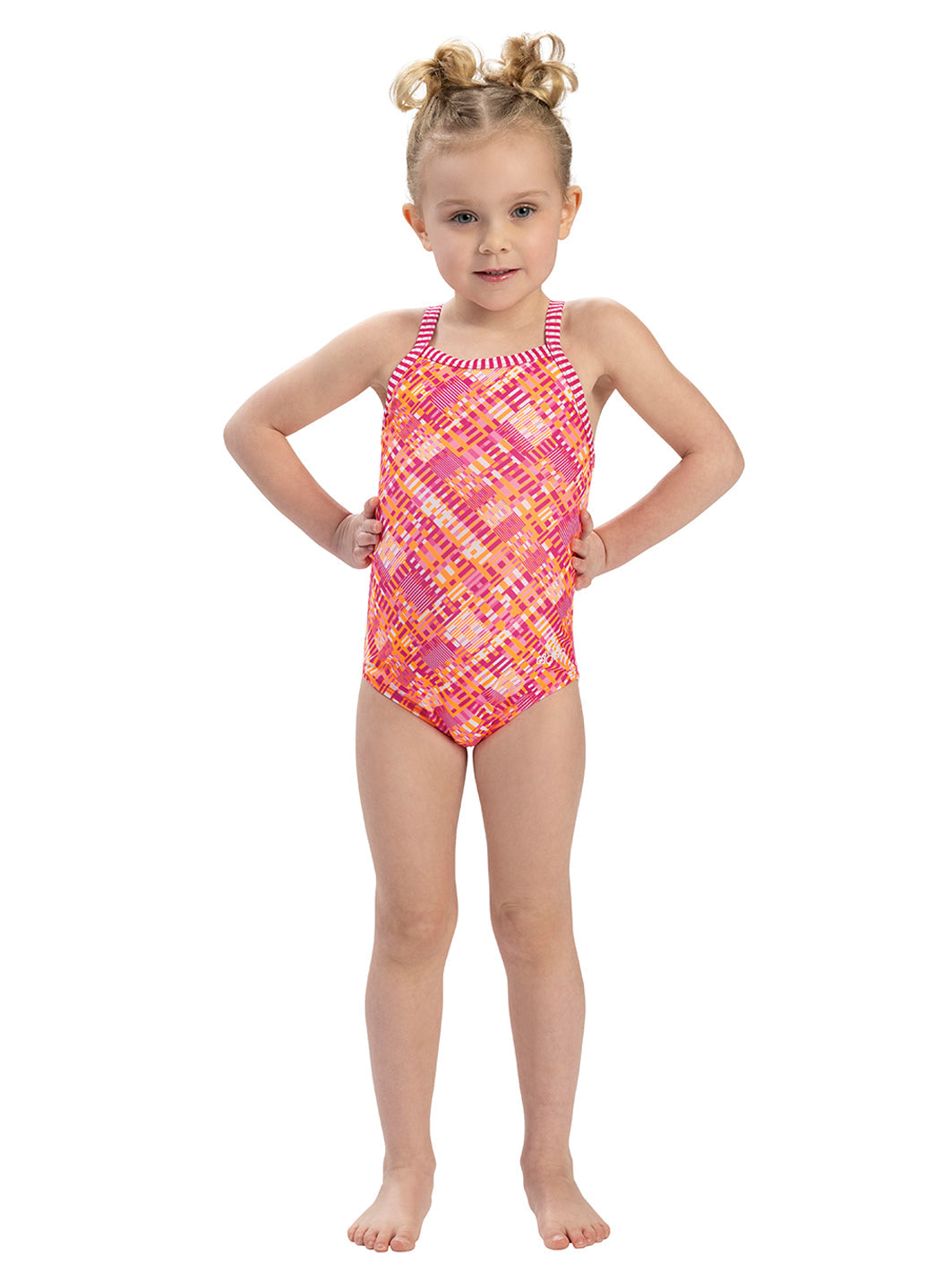 Dolfin Girls' Alphabet Printed One Piece Swimsuit (Toddler, Little Kid)