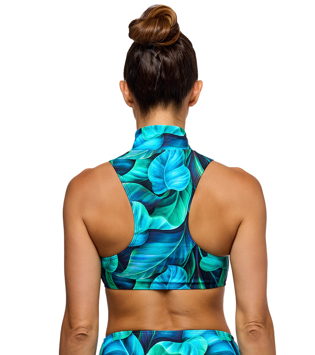 Next by Athena Women's Curacao Palms Zip Up Soft Cup Bikini Top