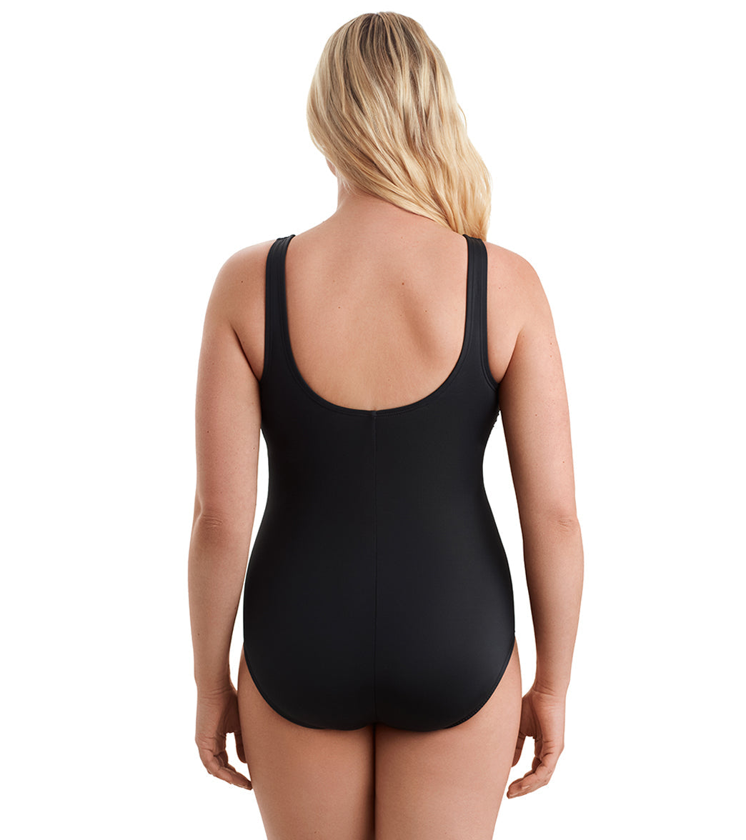 Shape Solver SPORT Women's Linked Up Highneck Tank One Piece Swimsuit