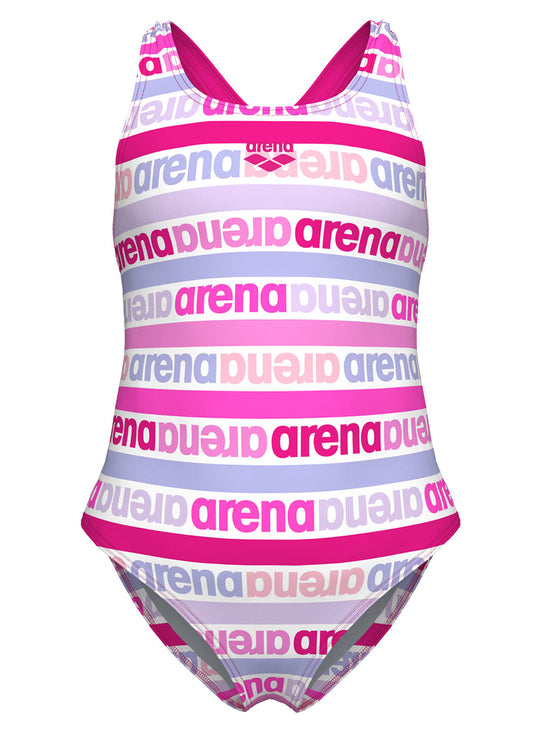 Arena Girls' Logo Friends Pro Back One Piece Swimsuit (Toddler, Little Kid)