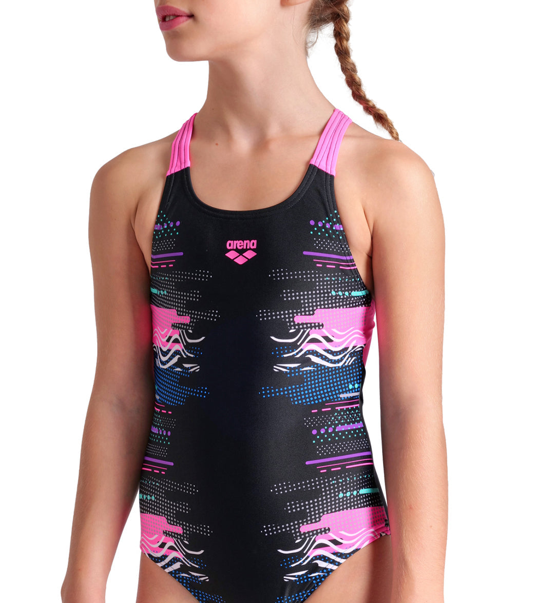 Arena Girls' Rhythm V Back One Piece Swimsuit (Little Kid, Big Kid)