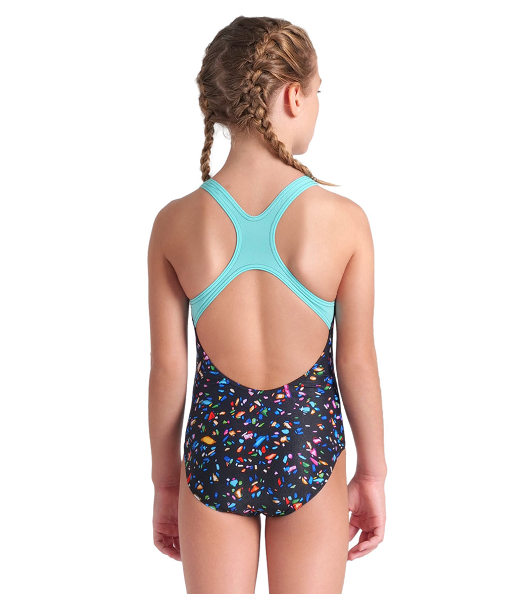 Arena Girls' Confetti Pro Back One Piece Swimsuit (Little Kid, Big Kid)