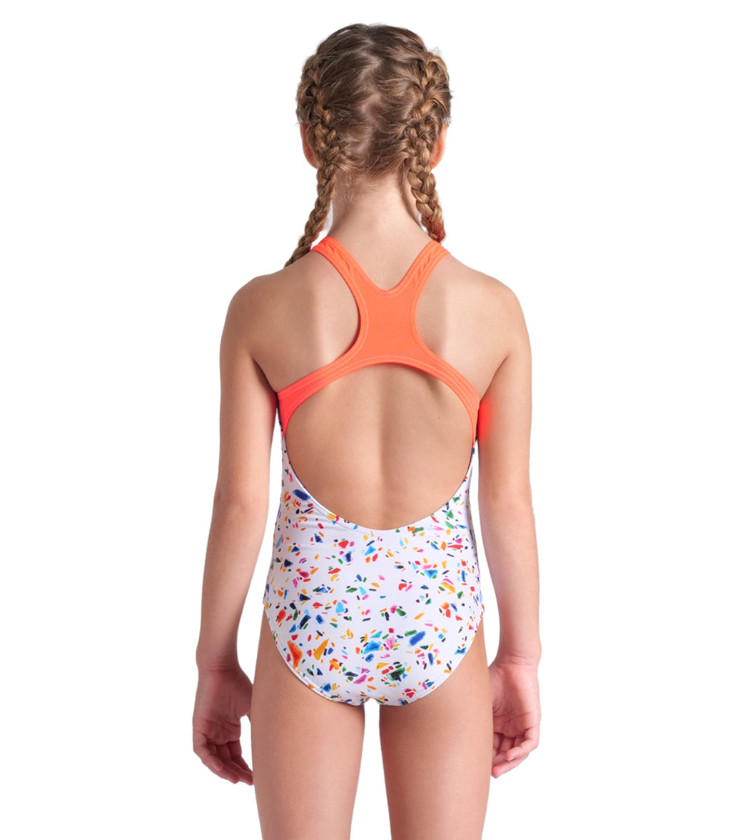 Arena Girls' Confetti Pro Back One Piece Swimsuit (Little Kid, Big Kid)