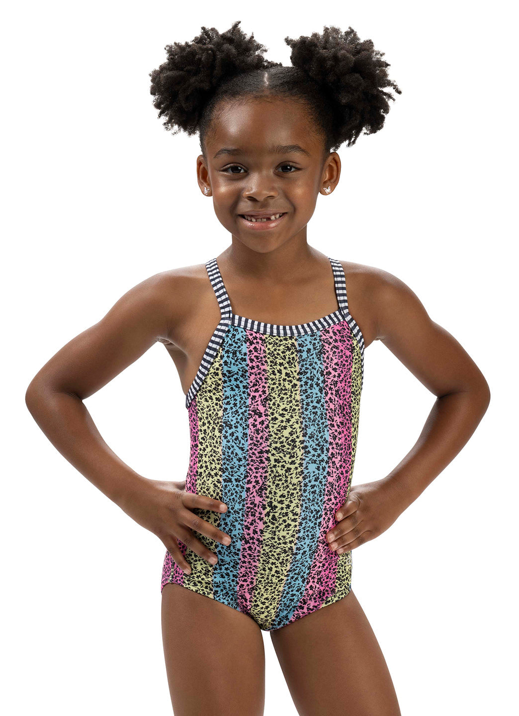 Dolfin Girls' Floret Print One Piece Swimsuit (Toddler, Little Kid)