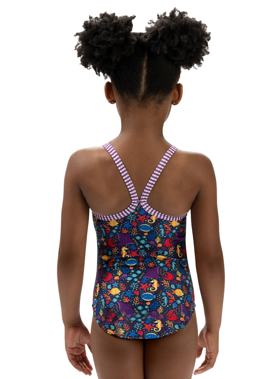 Dolfin Girls' Little Fish Print One Piece Swimsuit (Toddler, Little Kid)