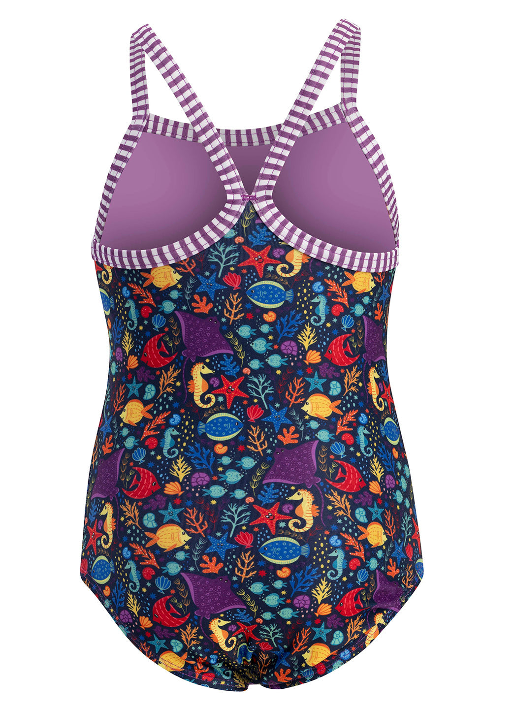 Dolfin Girls' Little Fish Print One Piece Swimsuit (Toddler, Little Kid)