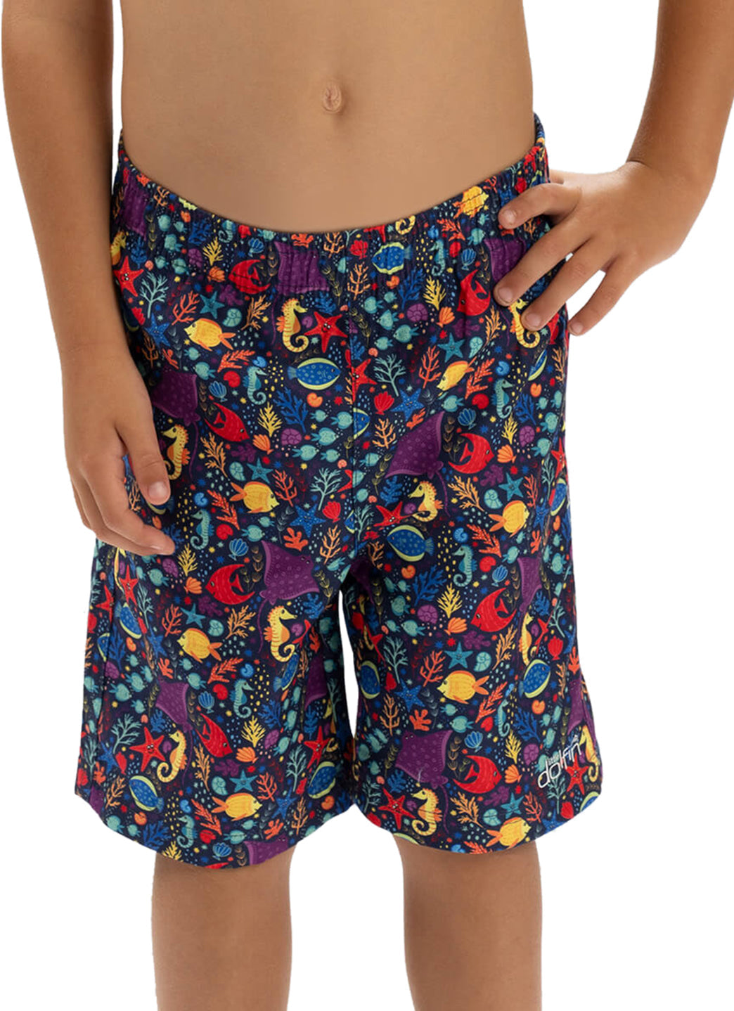 Dolfin Boys' Little Fish Print Swim Trunks (Toddler, Little Kid)