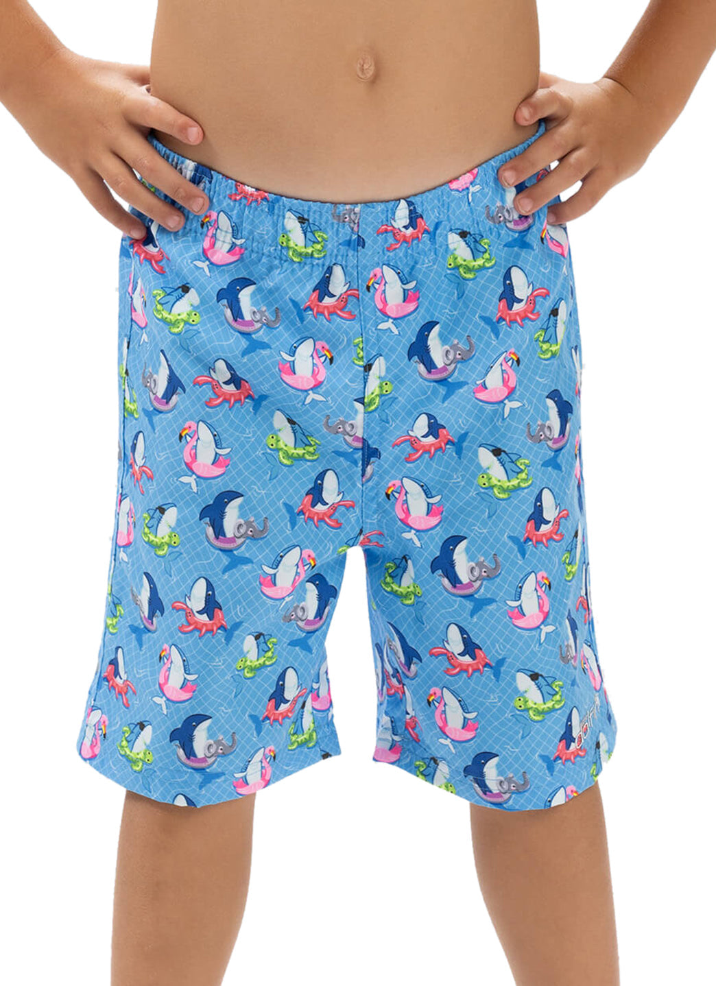 Dolfin Boys' Fin Floats Print Swim Trunks (Toddler, Little Kid)