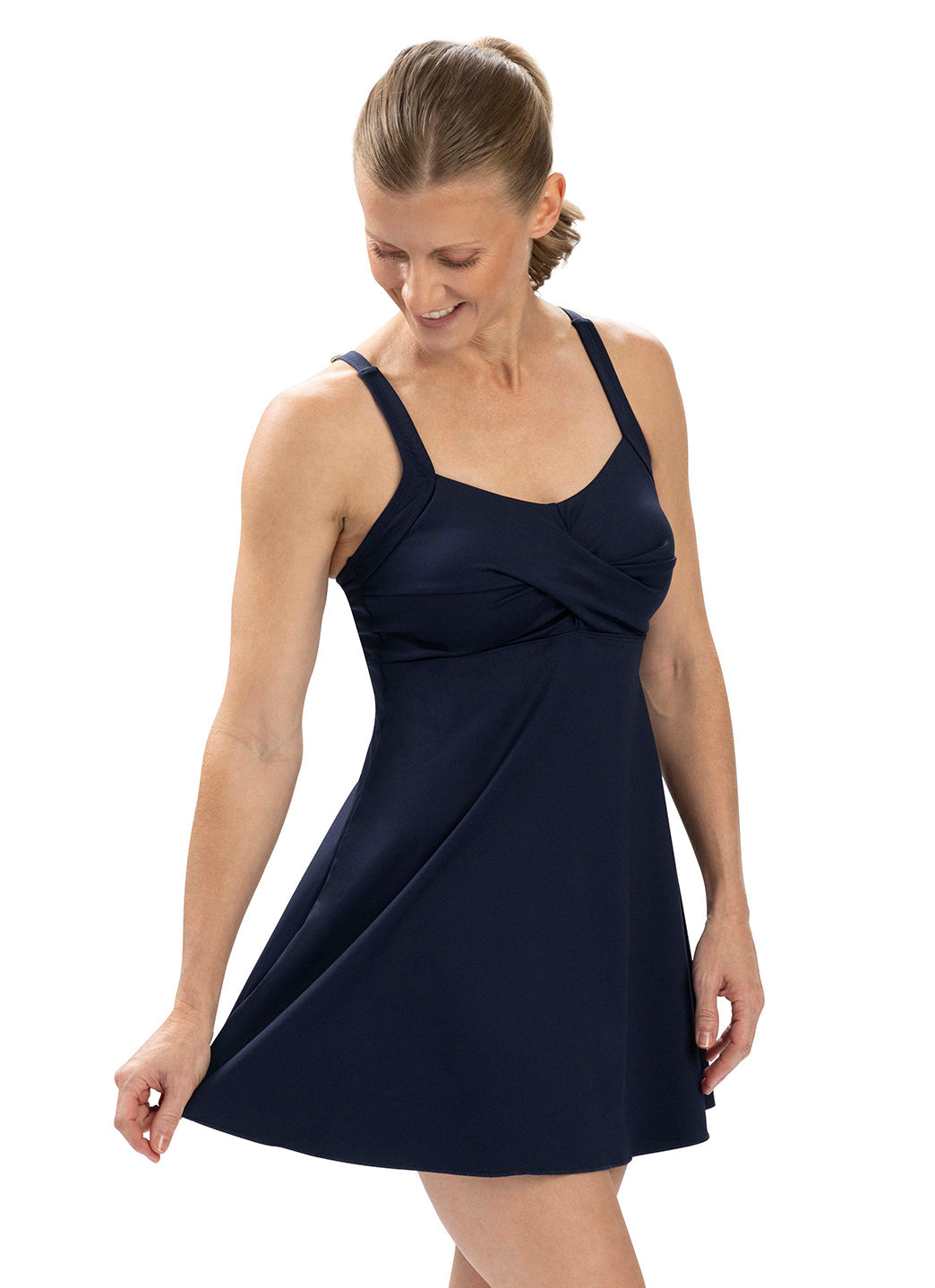 Dolfin Women's Aquashape Solid Deep Scoop Swim Dress