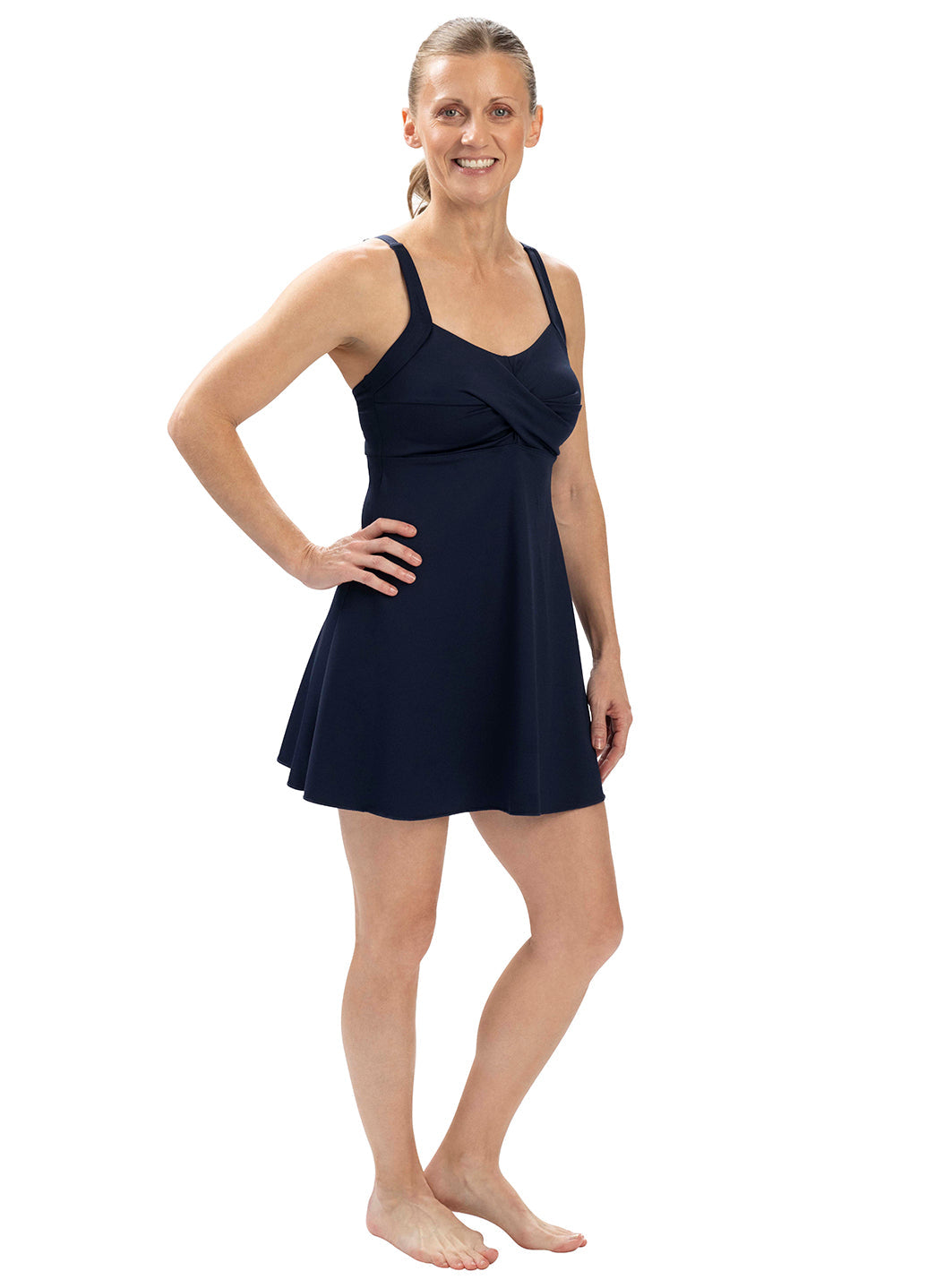 Dolfin Women's Aquashape Solid Deep Scoop Swim Dress