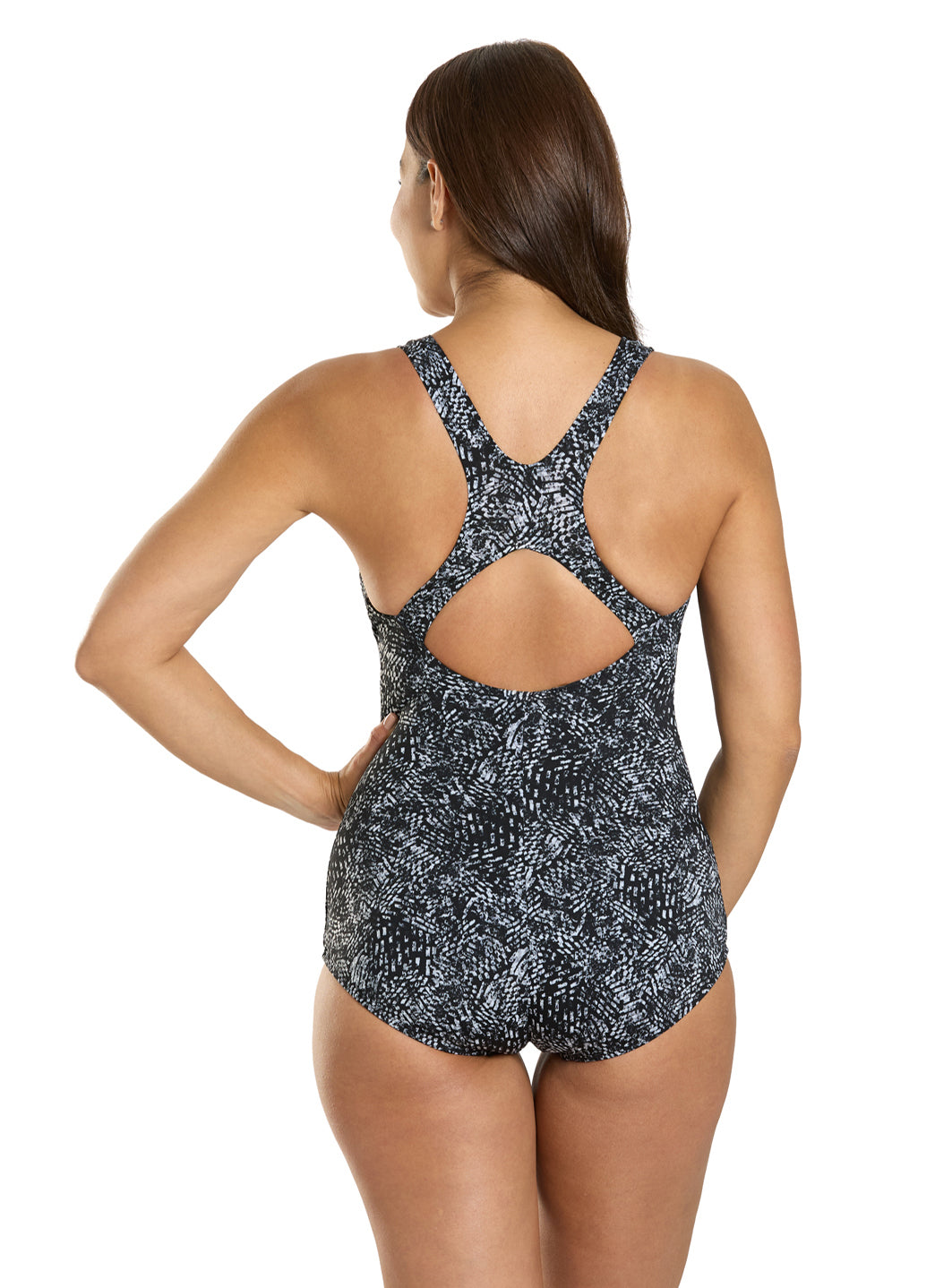 Dolfin Women's Aquashape Print Conservative Chlorine Resistant One Piece Swimsuit