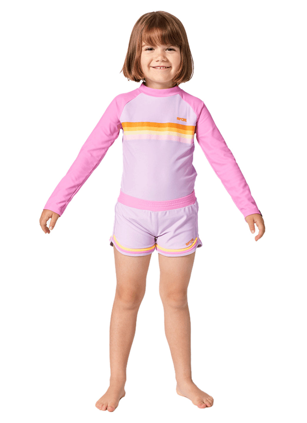 Rip Curl Girls' Rainbow Tide Long Sleeve Rash Guard (Toddler, Little Kid)