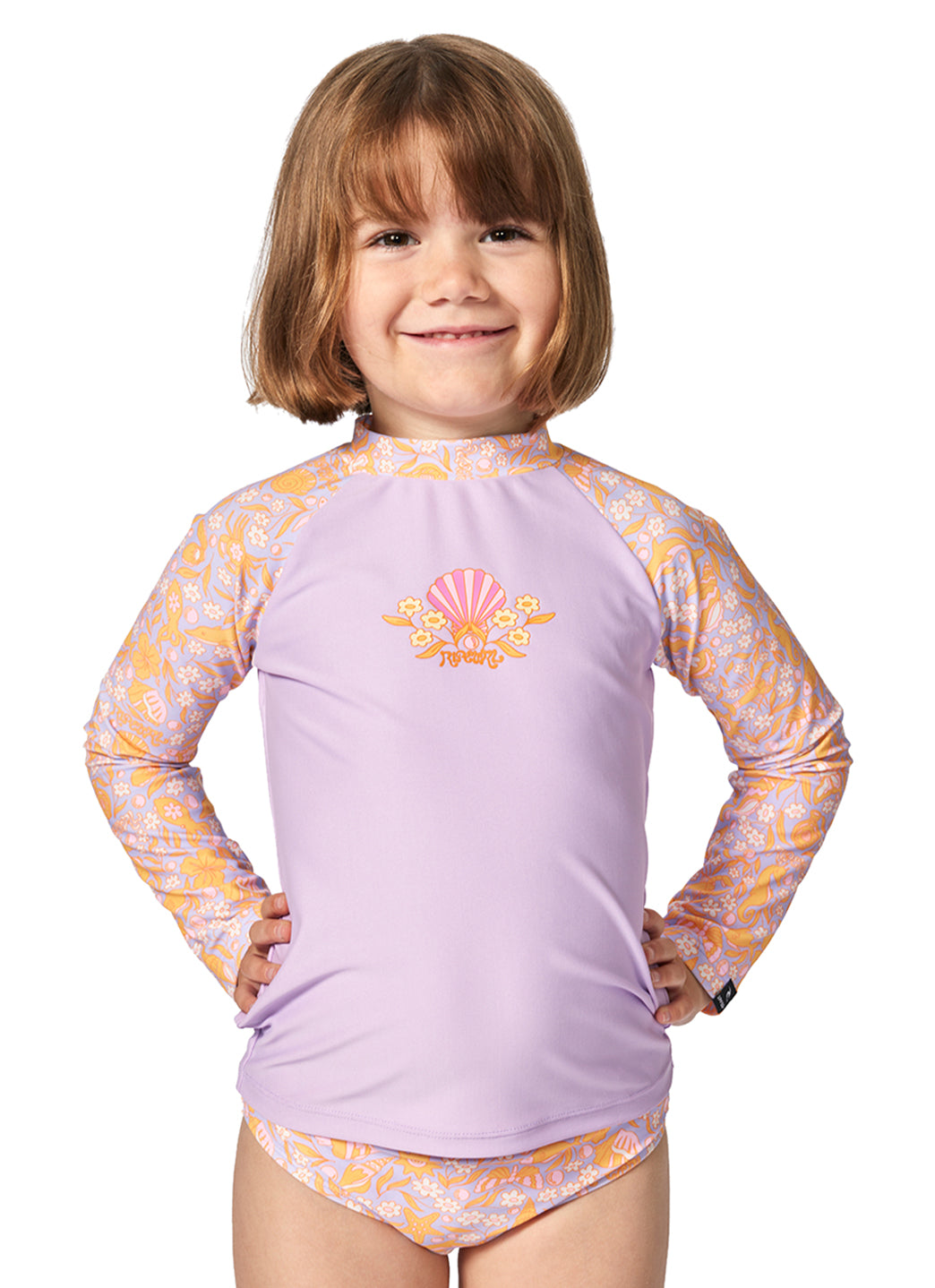 Rip Curl Girls' Rainbow Tide Long Sleeve Bikini Set (Toddler, Little Kid)