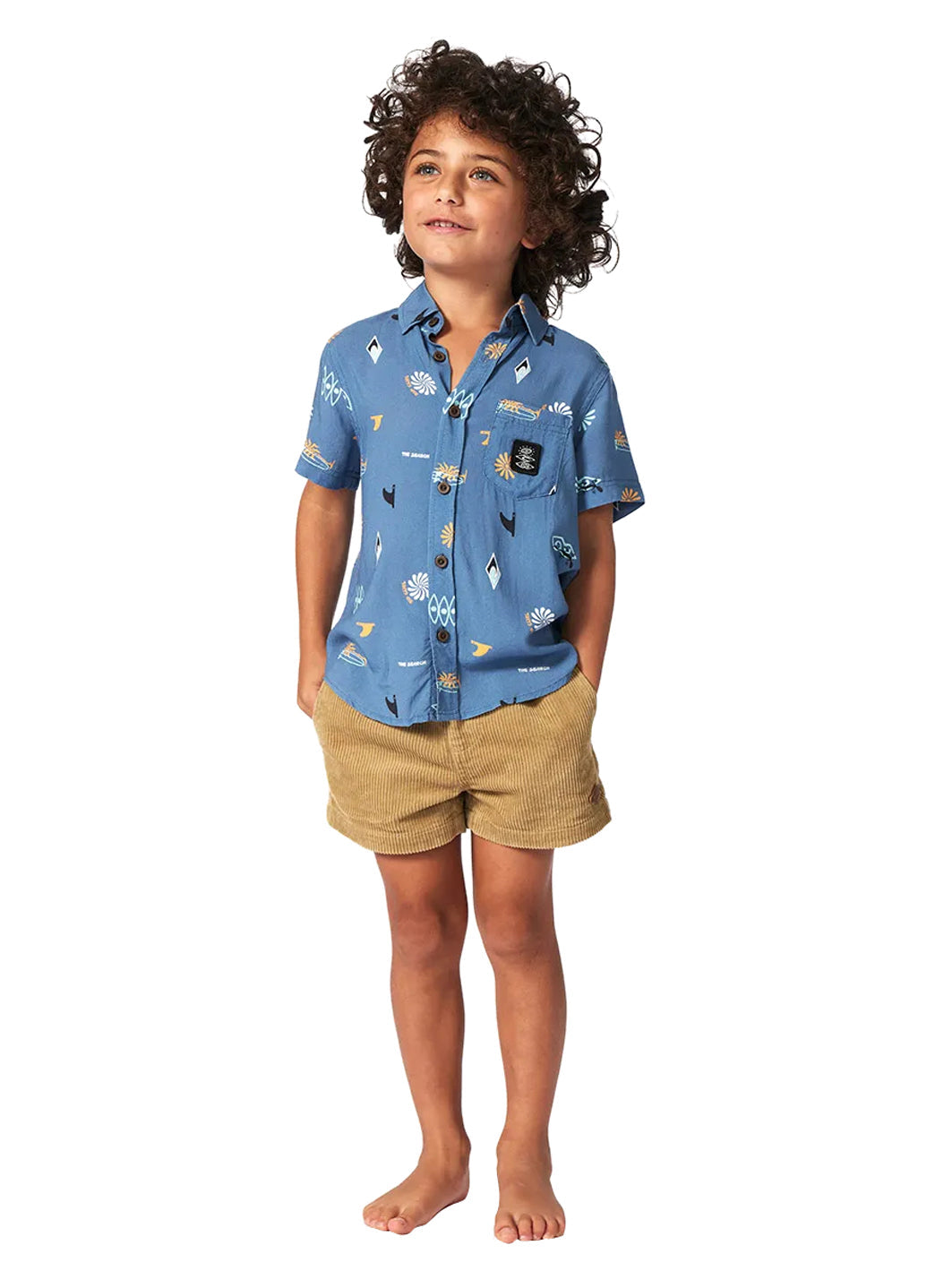 Rip Curl Boy's Grom Energy Short Sleeve Button Down Shirt (Toddler, Little Kid)