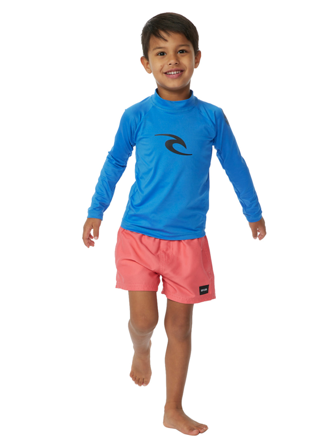 Rip Curl Boys' Brand Wave UPF 50+ Long Sleeve Rash Guard (Toddler, Little Kid)