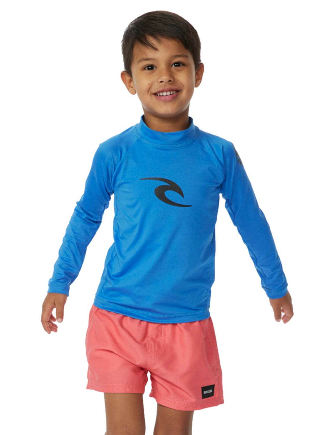 Rip Curl Boys' Brand Wave UPF 50+ Long Sleeve Rash Guard (Toddler, Little Kid)